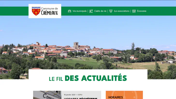 Copie d'écran du site Crémeaux